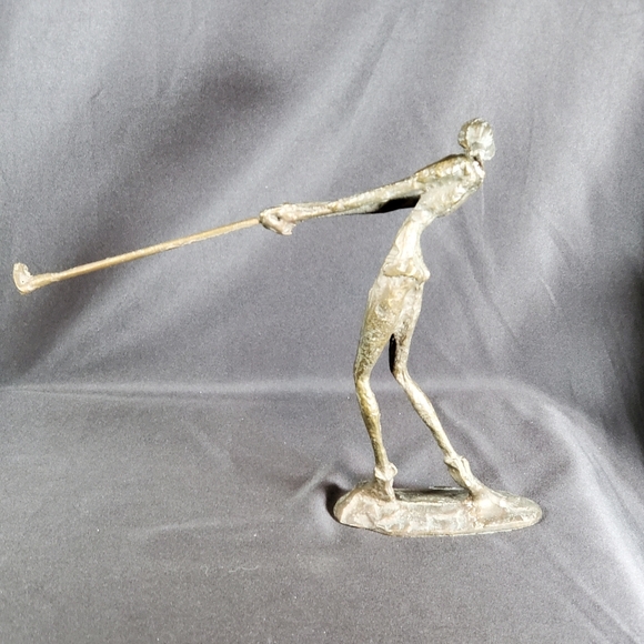 Bronze Golfer Sculptures Set of 2 - Picture 3 of 4